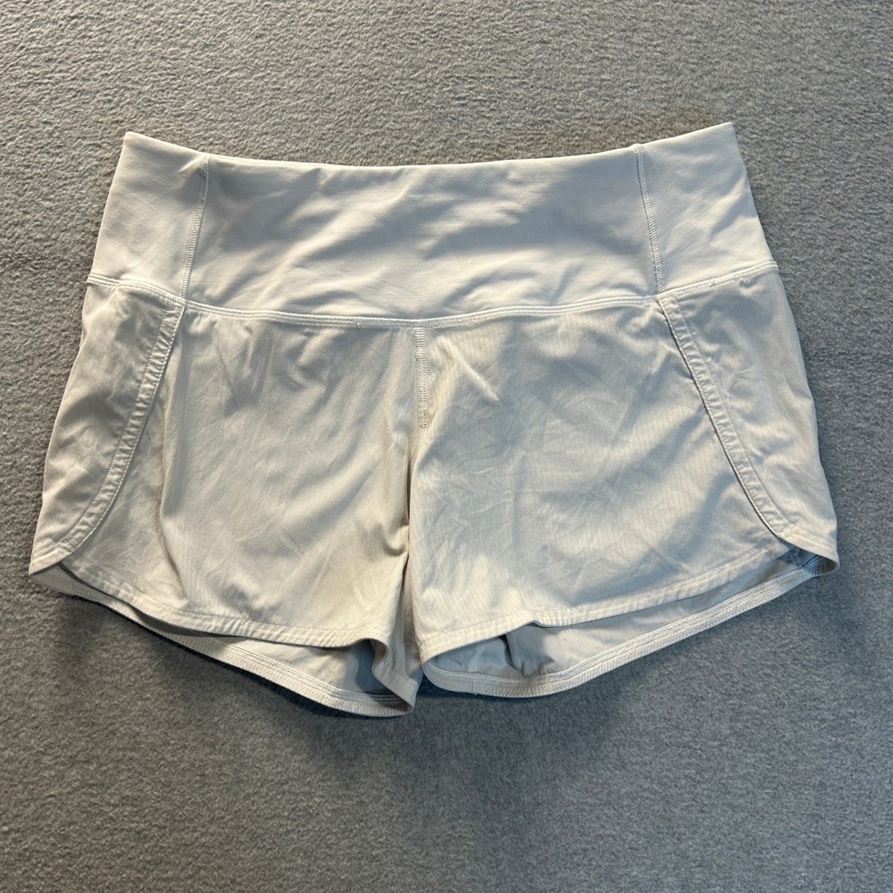 Lululemon Run Speed Short Womens Size 4 Light Blue Lined Running Shorts Mid Rise